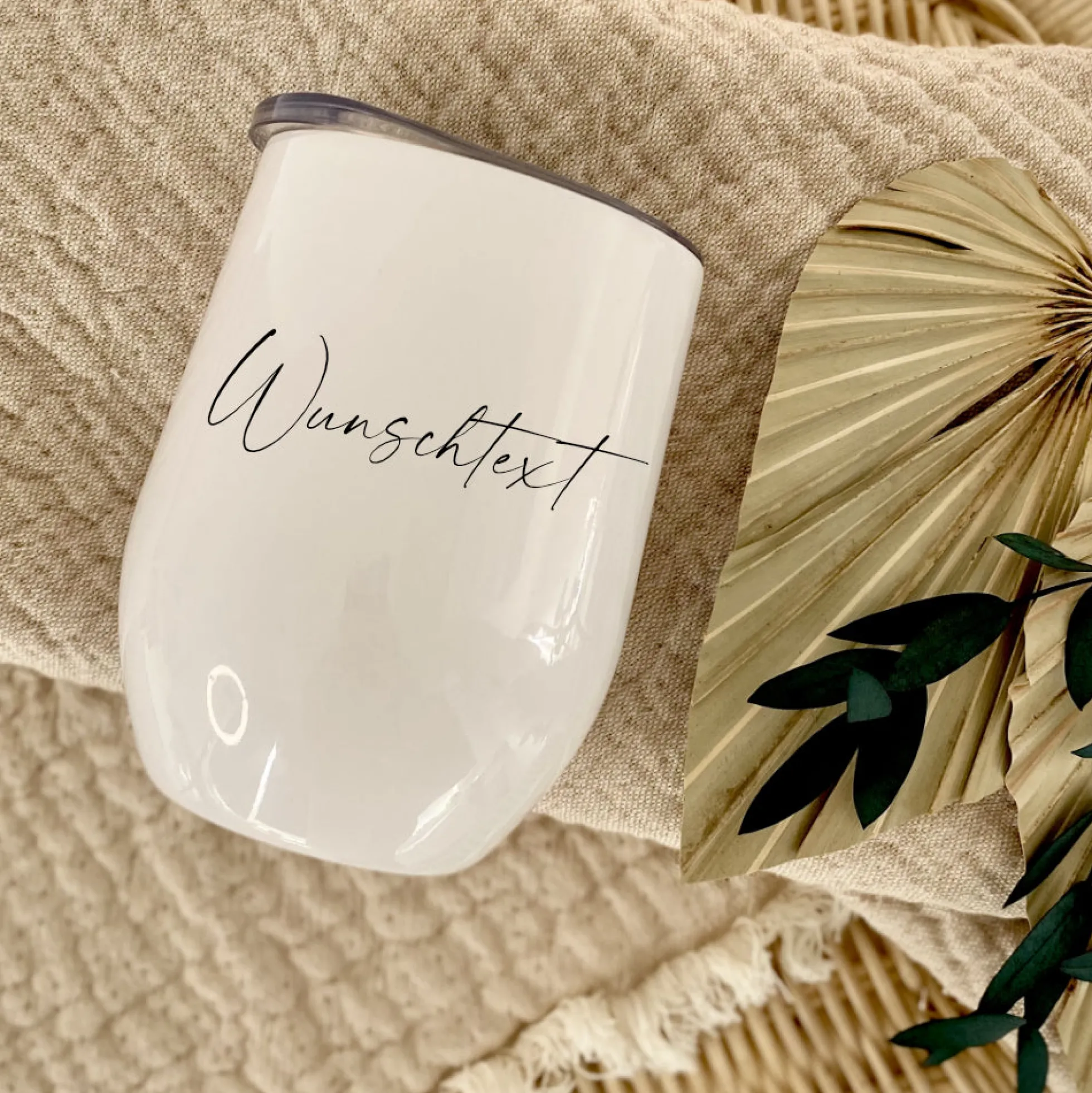 Thermobecher mit Wunschtext und mit Deckel, Personalisierter Trinkbecher für warme und kalte Getränke