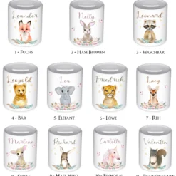Tolle Spardose Hase mit Herz mit Namen für Kinder | Personalisiertes Geschenk für Mädchen u. Jungen | Originelles Geldgeschenk u. handgefertigte Geschenkidee | 11 Motive zur Auswahl