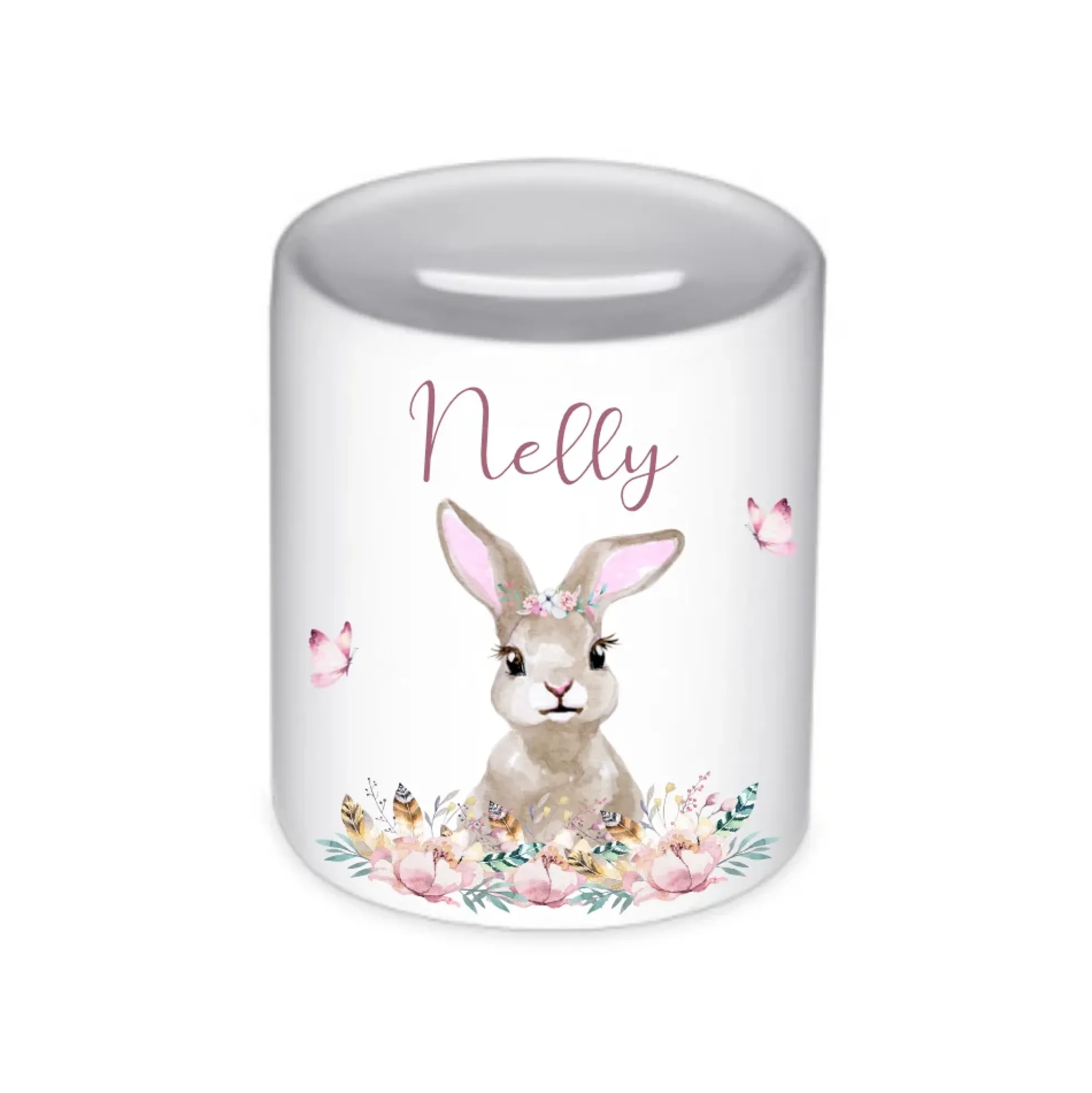 Tolle Spardose Hase mit Herz mit Namen für Kinder | Personalisiertes Geschenk für Mädchen u. Jungen | Originelles Geldgeschenk u. handgefertigte Geschenkidee | 11 Motive zur Auswahl