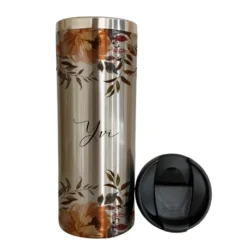 Trinkbecher "Autumn" für unterwegs aus Edelstahl | Personalisiert mit Namen und Spruch | Coffee to go Kaffeebecher | 2 Farbvarianten zur Auswahl | Besondere Geschenkidee und schönes Geschenk für Frauen