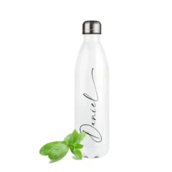 Trinkflasche aus Edelstahl mit dem Namen personalisiert, 500 ml u. 750 ml zur Auswahl