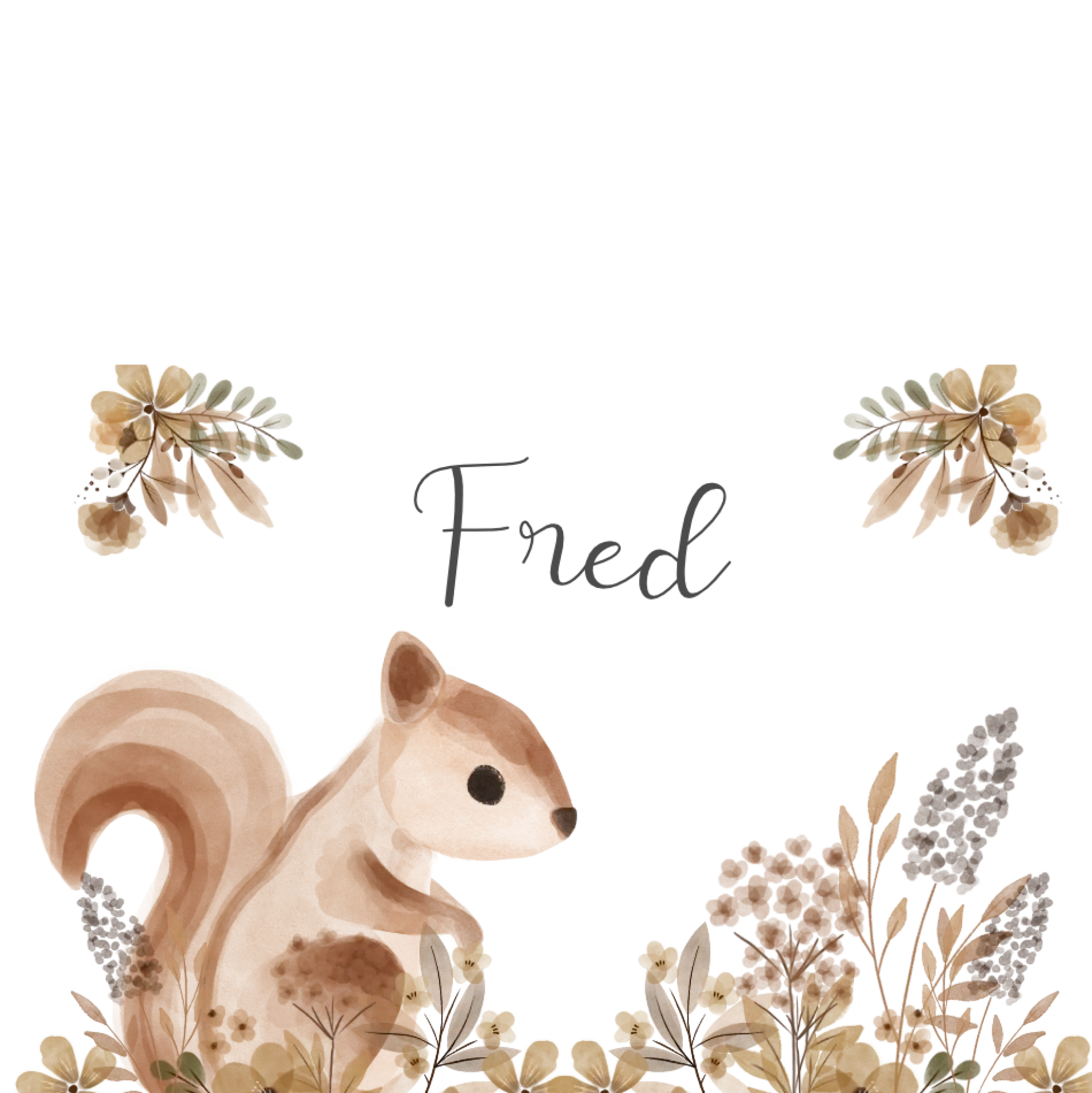 Trinkflasche mit Eichhörnchen und Namen personalisiert | Hochwertiges Geschenk für Kinder | Perfekt für den Herbst | Edelstahl | 500ml