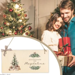 Vintage Adventskalender mit Namen personalisiert XL boho Stoff Adventskalender zum Befüllen Kalender Geschenk Frauen Männer Kinder Familie