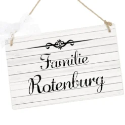 Vintage Türschild aus Holz | Familienschild für die Haustür | Personalisiert mit dem Namen der Familie | 2 Größen zur Auswahl
