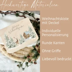 Weihnachten Holzbox Personalisiert Geschenk Frohe Weihnachten Personalisierte Heiligabend Box für Kinder Familie Frauen Freundin Holzkiste