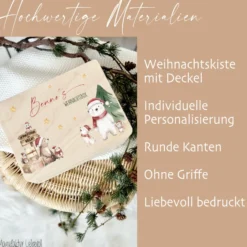 Weihnachten Holzkiste Personalisiert Holzbox Geschenk Frohe Weihnachten Personalisierte Heiligabend Box für Kinder Weihnachtsbox