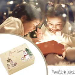 Weihnachten Holzkiste Personalisiert Holzbox Geschenk Frohe Weihnachten Personalisierte Heiligabend Box für Kinder Weihnachtsbox
