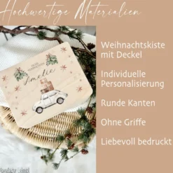 Weihnachten Personalisiert Holzbox Geschenk Frohe Weihnachten Holzkiste Personalisierte Heiligabend Box Weihnachtsbox Geschenkverpackung