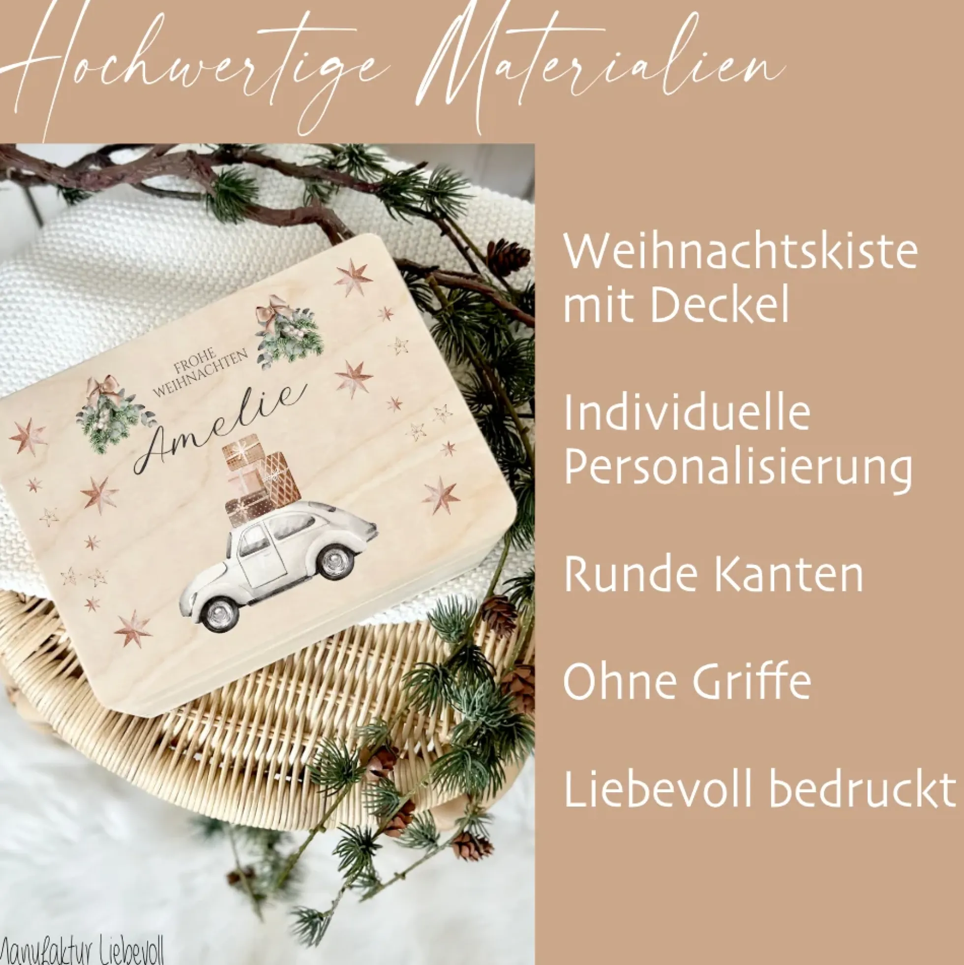 Weihnachten Personalisiert Holzbox Geschenk Frohe Weihnachten Holzkiste Personalisierte Heiligabend Box Weihnachtsbox Geschenkverpackung