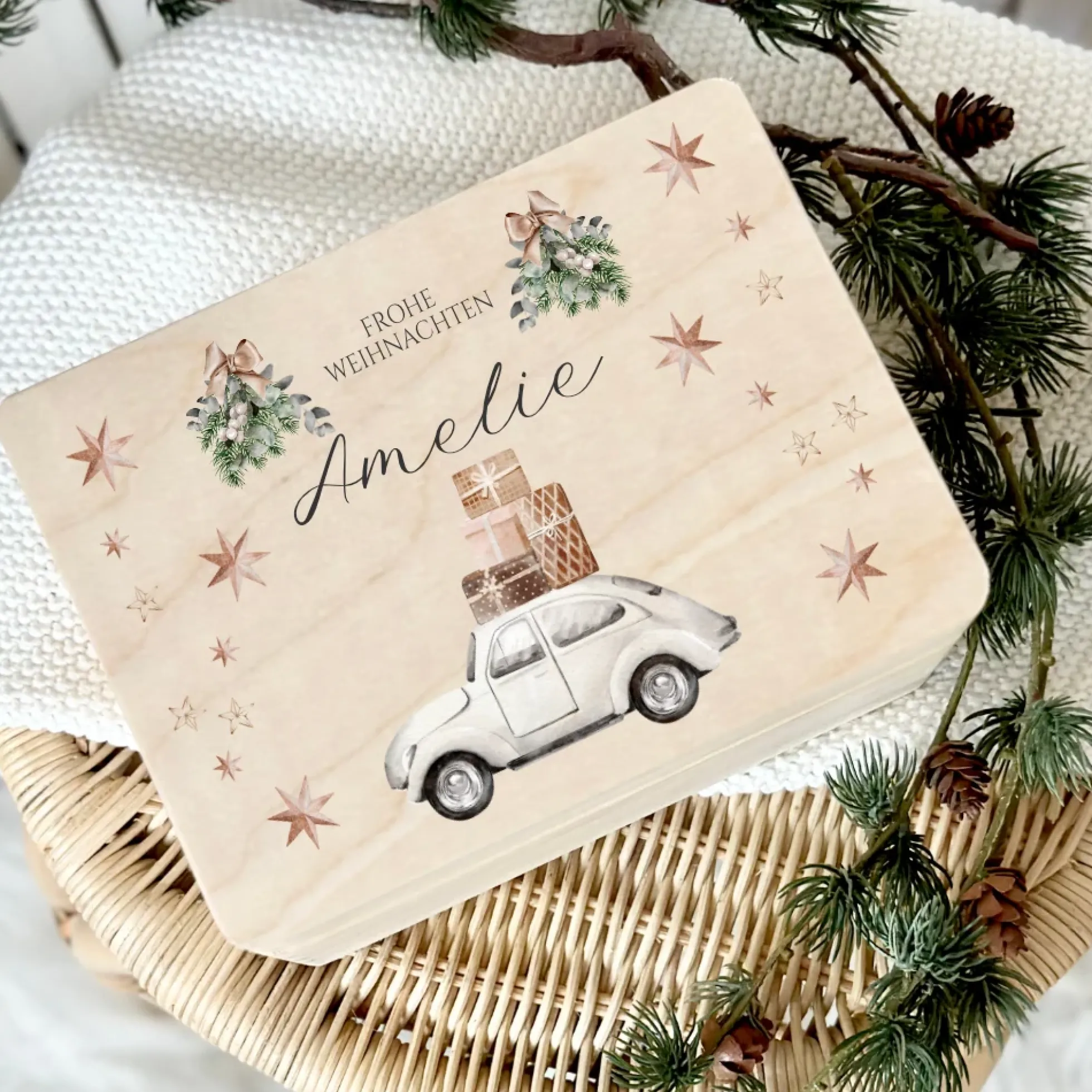 Weihnachten Personalisiert Holzbox Geschenk Frohe Weihnachten Holzkiste Personalisierte Heiligabend Box Weihnachtsbox Geschenkverpackung