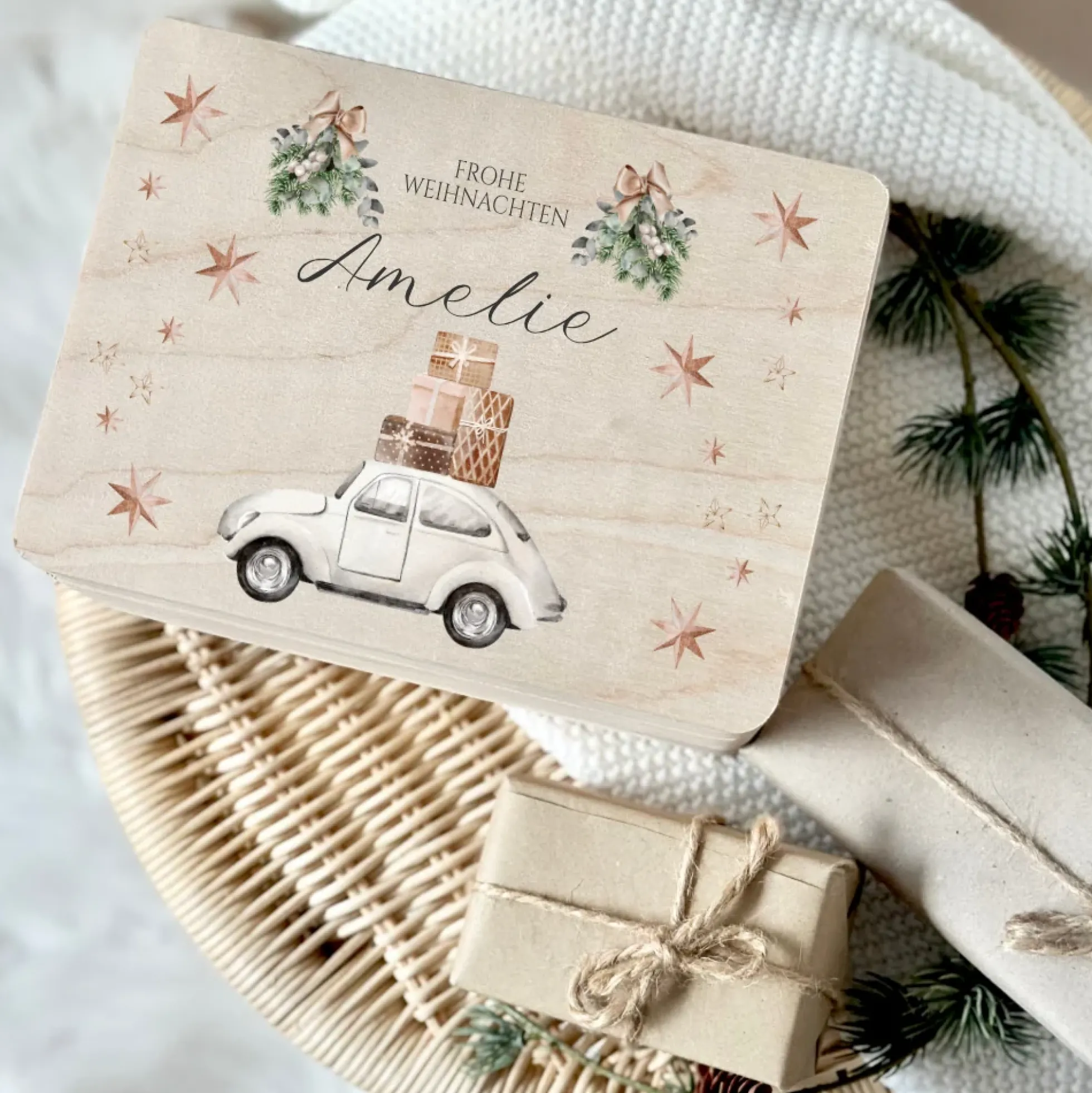 Weihnachten Personalisiert Holzbox Geschenk Frohe Weihnachten Holzkiste Personalisierte Heiligabend Box Weihnachtsbox Geschenkverpackung