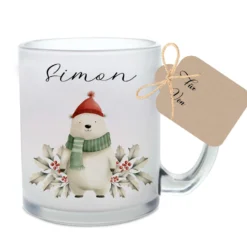 Weihnachten Tasse Geschenk Personalisiert Weihnachtstasse Glas Glastasse Glühweintasse Weihnachtspunsch | Große Motivauswahl