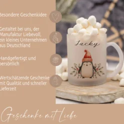 Weihnachten Tasse Geschenk Personalisiert Weihnachtstasse Glas Glastasse Glühweintasse Weihnachtspunsch | Große Motivauswahl