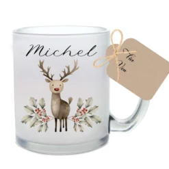 Weihnachten Tasse Geschenk Personalisiert Weihnachtstasse Glas Glastasse Glühweintasse Weihnachtspunsch | Große Motivauswahl