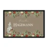 Weihnachtliche Fußmatte personalisiert mit dem Namen der Familie | Weihnachtsgeschenk und Weihnachtsdeko für die Haustür | Weihnachtslandschaft
