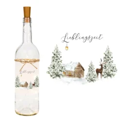 Weihnachtliches Flaschenlicht "Lieblingszeit“ | Besonderes Weihnachtsgeschenk und winterliche Dekoration | Perfektes Geschenk zum Nikolaus und zu Weihnachten