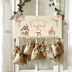 Weihnachtsmann Adventskalender zum Befüllen Personalisiert für Kinder mit Name