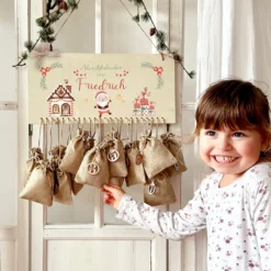 Weihnachtsmann Adventskalender zum Befüllen Personalisiert für Kinder mit Name