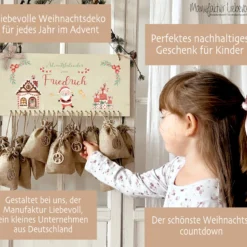 Weihnachtsmann Adventskalender zum Befüllen Personalisiert für Kinder mit Name