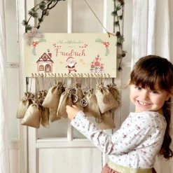 Weihnachtsmann Adventskalender zum Befüllen Personalisiert für Kinder mit Name