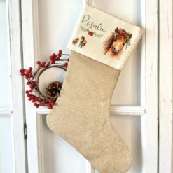 Weihnachtsstrumpf Pferd für Mädchen u. Teenager mit Namen zum Nikolaus und Weihnachten personalisiert | Nikolausstrumpf Pony Geschenkidee für Kinder I 7 Motivvarianten zur Auswahl