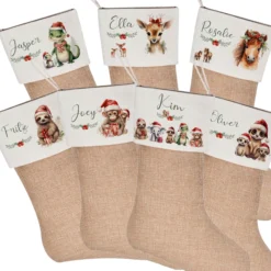 Weihnachtsstrumpf Pferd für Mädchen u. Teenager mit Namen zum Nikolaus und Weihnachten personalisiert | Nikolausstrumpf Pony Geschenkidee für Kinder I 7 Motivvarianten zur Auswahl