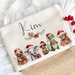 Weihnachtsstrumpf Rehkitz für Mädchen u. Teenager mit Namen zum Nikolaus und Weihnachten personalisiertert | Nikolausstrumpf Geschenkidee für Kinder I 7 Motivvarianten zur Auswahl