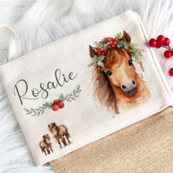 Weihnachtsstrumpf Rehkitz für Mädchen u. Teenager mit Namen zum Nikolaus und Weihnachten personalisiertert | Nikolausstrumpf Geschenkidee für Kinder I 7 Motivvarianten zur Auswahl