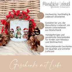 Weihnachtstasse "Tiere" für Kinder | Tasse mit Namen personalisiert | Kinderbecher aus Emaille mit Weihnachtsmotiv | Weihnachtsgeschenk Nikolaus für Mädchen Jungen Teenager | 7 Produktvarianten zur Auswahl