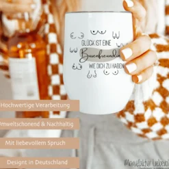 Weinbecher Busenfreundin aus Edelstahl für die Beste Freundin, 3 Motive zur Auswahl