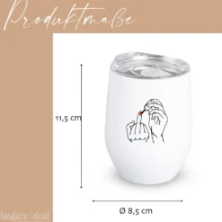 Weinglas to go mit Deckel, Thermobecher Edelstahl Becher, Sektbecher, Spruch Mittelfinger Fuck