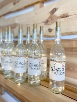 Weltbeste Mama Flaschenlicht mit Beleuchtung | Persönliches Geschenk für Mütter | Leuchtflasche mit LED Korken