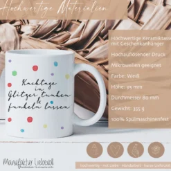 Witzige Tasse Konfetti "Kacktage in Glitzer tunken & funkeln lassen"