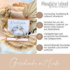 Wunscherfüller mit Wunschtext - Geldgeschenk Geschenkbox Geschenkverpackung Personalisiert | Geburtstag, Hochzeit, Jugendweihe, Konfirmation, Kommunion
