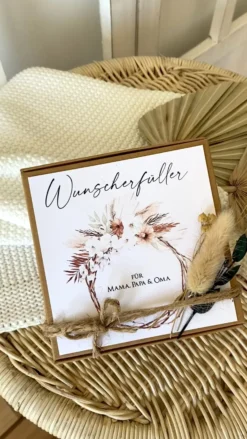 Wunscherfüller mit Wunschtext - Geldgeschenk Geschenkbox Geschenkverpackung Personalisiert | Geburtstag, Hochzeit, Jugendweihe, Konfirmation, Kommunion