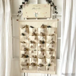 XL Adventskalender mit Namen zum Befüllen Stoff Adventskalender Engel personalisiertes Kalender Geschenk Frauen Männer Kinder Familie